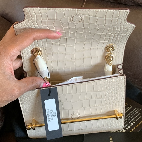 Strathberry East/West Croc-Embossed Leather Shoulder Bag - Picture 6 of 11